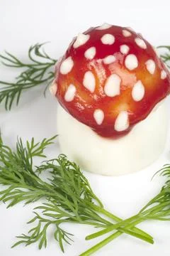 Egg - a fly agaric Stockfoto's