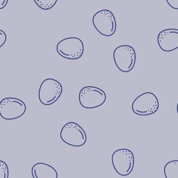 Egg food hen line vector seamless pattern Stock Illustration