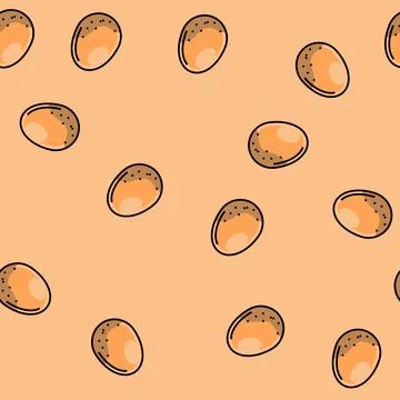 Egg food hen vector seamless pattern Stock Illustration