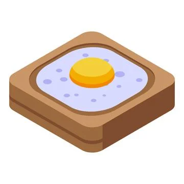 Egg food icon isometric vector. Bread cooking Stock Illustration