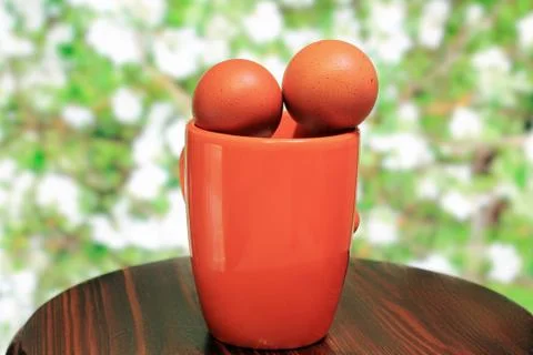 Egg in the foreground Stock Photos