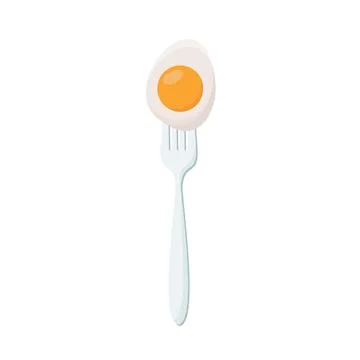 Egg on forks Concept of diet. Vector illustration. Stock Illustration