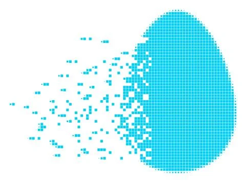 Egg Fractured Pixel Icon Illustrazione stock
