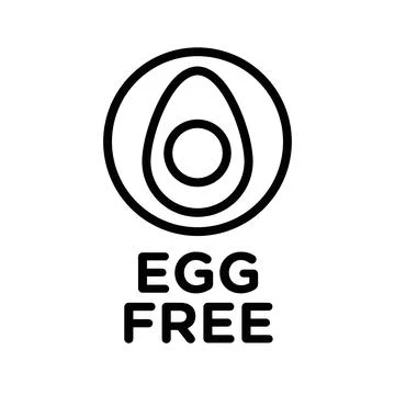 Egg free icon linear logo mark in black and white Stock Illustration
