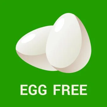 Egg free logo icon Flat vector illustration for eco, organic, bio theme Stock Illustration