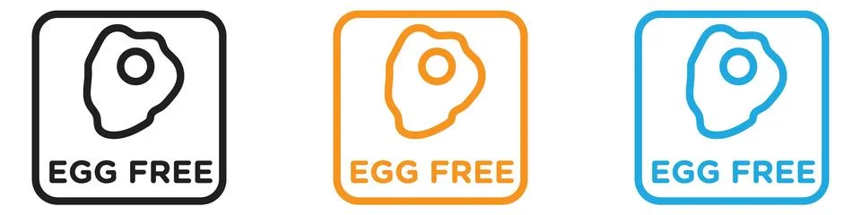 Egg free vector logo set collection for web app ui Stock Illustration
