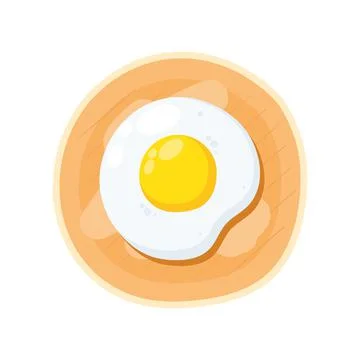 Egg fried in dish Stock Illustration