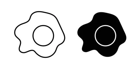 Egg fried icon symbol. Vector illustration pack in black color. Stock Illustration