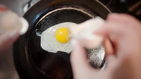 Egg Fried Omlet In Frying Pan. Cooking B... | Stock Video | Pond5