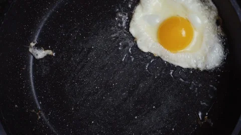 Egg Fried In A Pan With Sunflower Oil Vidéo 122190892