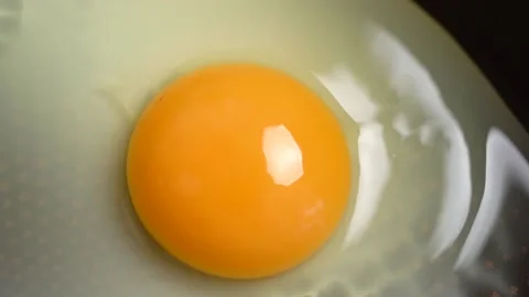 Egg is fried from raw to ready-made, macro shooting. Видео 156396067