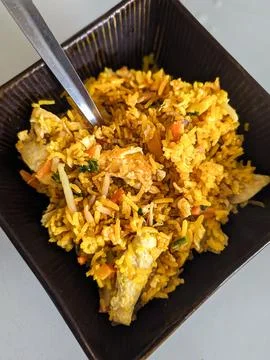 Egg fried rice with veggies Stock Photos