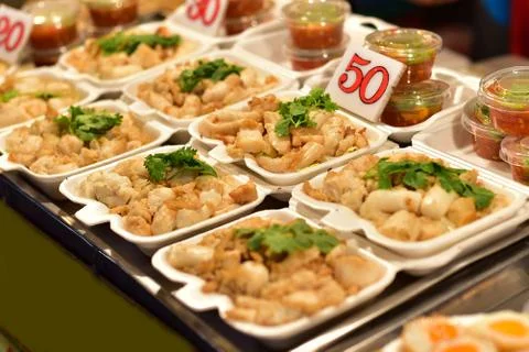 Egg fried squid Stock Photos