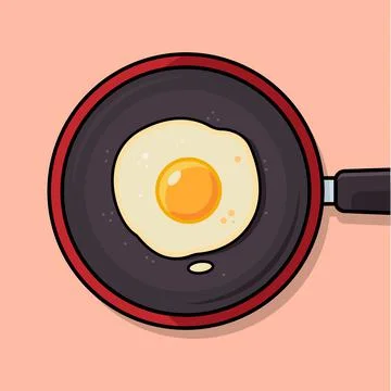 Egg Fries on The Pan Stock Illustration