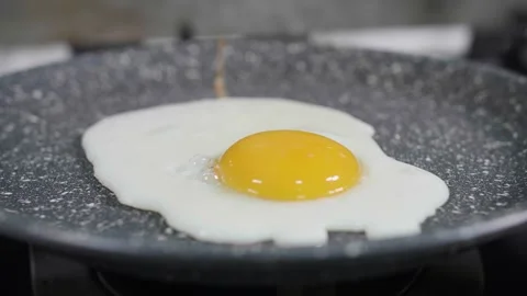 An egg in a frying pan 01 Stock Footage 268576221
