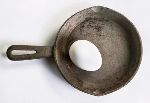 Egg in Frying Pan. Stock Photos