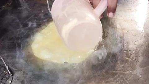 Egg frying process. Stock Footage 292955875