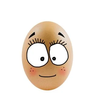 Egg with funny face 스톡 사진