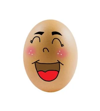 Egg with funny face 스톡 사진