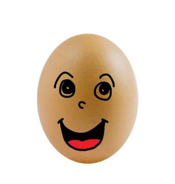 Egg with funny face 스톡 사진