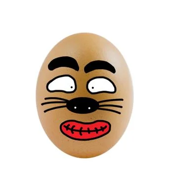 Egg with funny face 스톡 사진