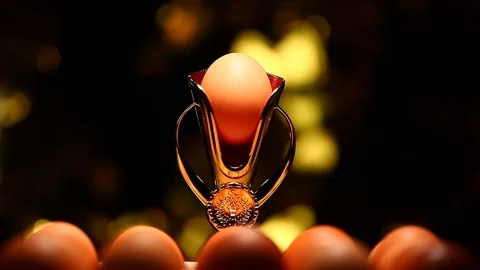 Egg gold cup nobody hd footage Stock Footage 101069366