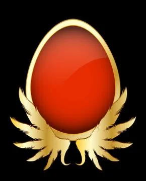 Egg with gold wings. Vector eps10 イラスト素材