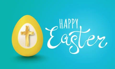 Egg with golden cross Stock Illustration