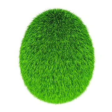 Egg from grass, eco concept. 3D rendering Stock Illustration