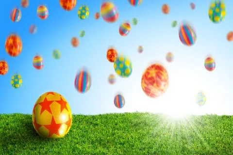 Egg in grass Stock Illustration