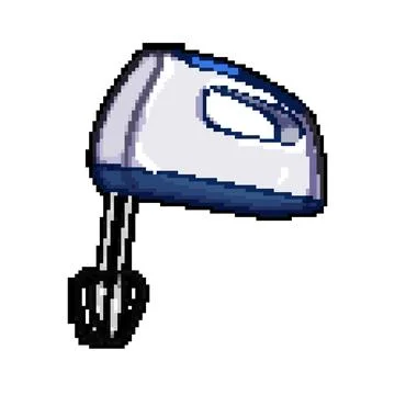 Egg hand mixer pixel art vector illustration Ilustração Stock
