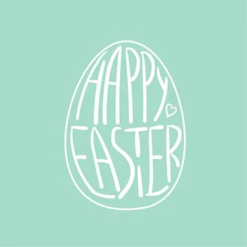 Egg happy easter card holiday turquoise background Stock Illustration
