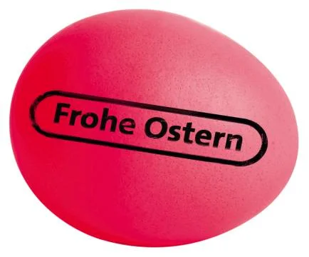Egg with happy easter sign on white background, close up Stock Illustration