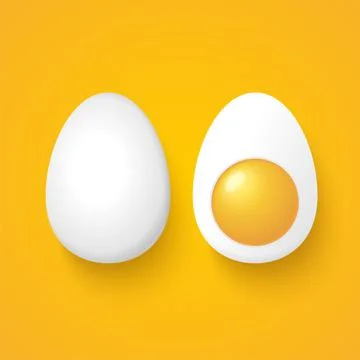 Egg hard half slice icon design. Breakfast hard egg cartoon eat food Stock Illustration