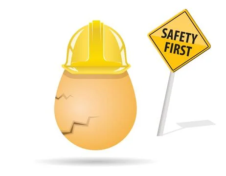 Egg with hard hat, safety first Stock Illustration