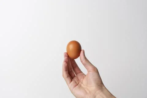 Egg Held in Hand Stock Photos