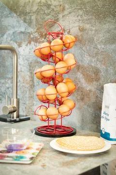 Egg Holder on kitchen. It is easy to store eggs in the kitchen Foto stock