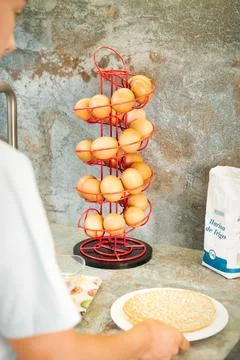 Egg Holder on kitchen. It is easy to store eggs in the kitchen Foto stock