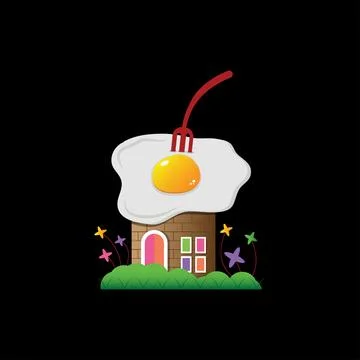 Egg house design logo template. Stock Illustration