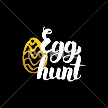 Egg Hunt Handwritten Calligraphy Stock Illustration