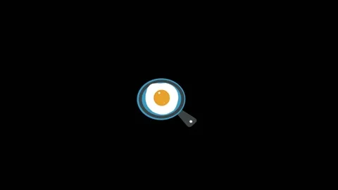 Egg icon animation with frying pan. Egg icon digital breakfast symbol. Egg .. Stock Footage 337616173