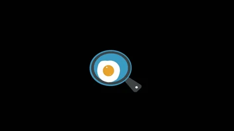 Egg icon animation with frying pan. Egg icon digital breakfast symbol. Egg .. Stock Footage 337616180