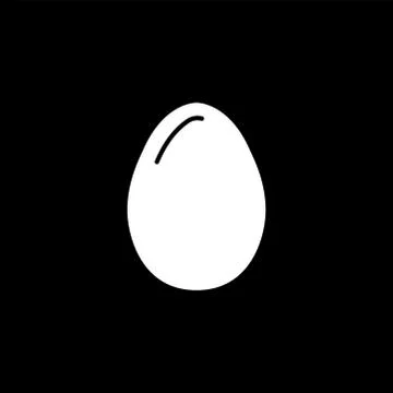 Egg Icon On Black Background. Black Flat Style Vector Illustration. Stock Illustration