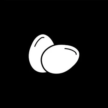 Egg Icon On Black Background. Black Flat Style Vector Illustration. Stock Illustration