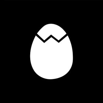 Egg Icon On Black Background. Black Flat Style Vector Illustration. 스톡 일러스트
