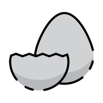 Egg icon with broken egg vector Stock Illustration