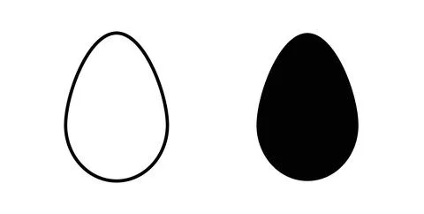 Egg icon collection in black, Line icons, flat symbols Stock Illustration