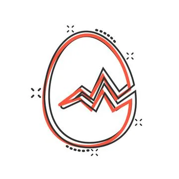 Egg icon in comic style. Breakfast cartoon vector illustration on white isola Stock Illustration