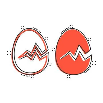 Egg icon in comic style. Breakfast cartoon vector illustration on white isola Stock Illustration