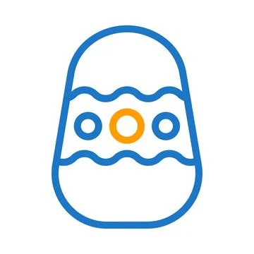 Egg icon duocolor blue orange colour easter symbol illustration. Stock Illustration